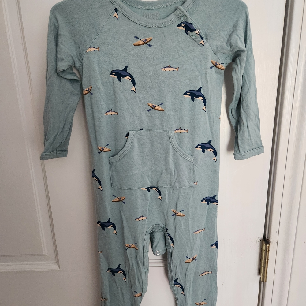 Kyte BABY Seafoam Orca & Fish Print One-Piece